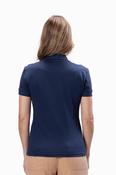 Polo Piquet Feminina - Azul Marinho