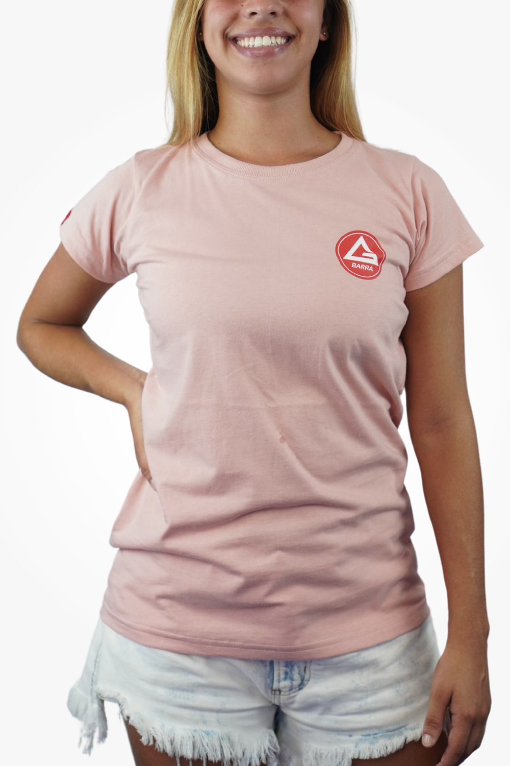 Camiseta Feminina Red Shield BJJ- Rosa